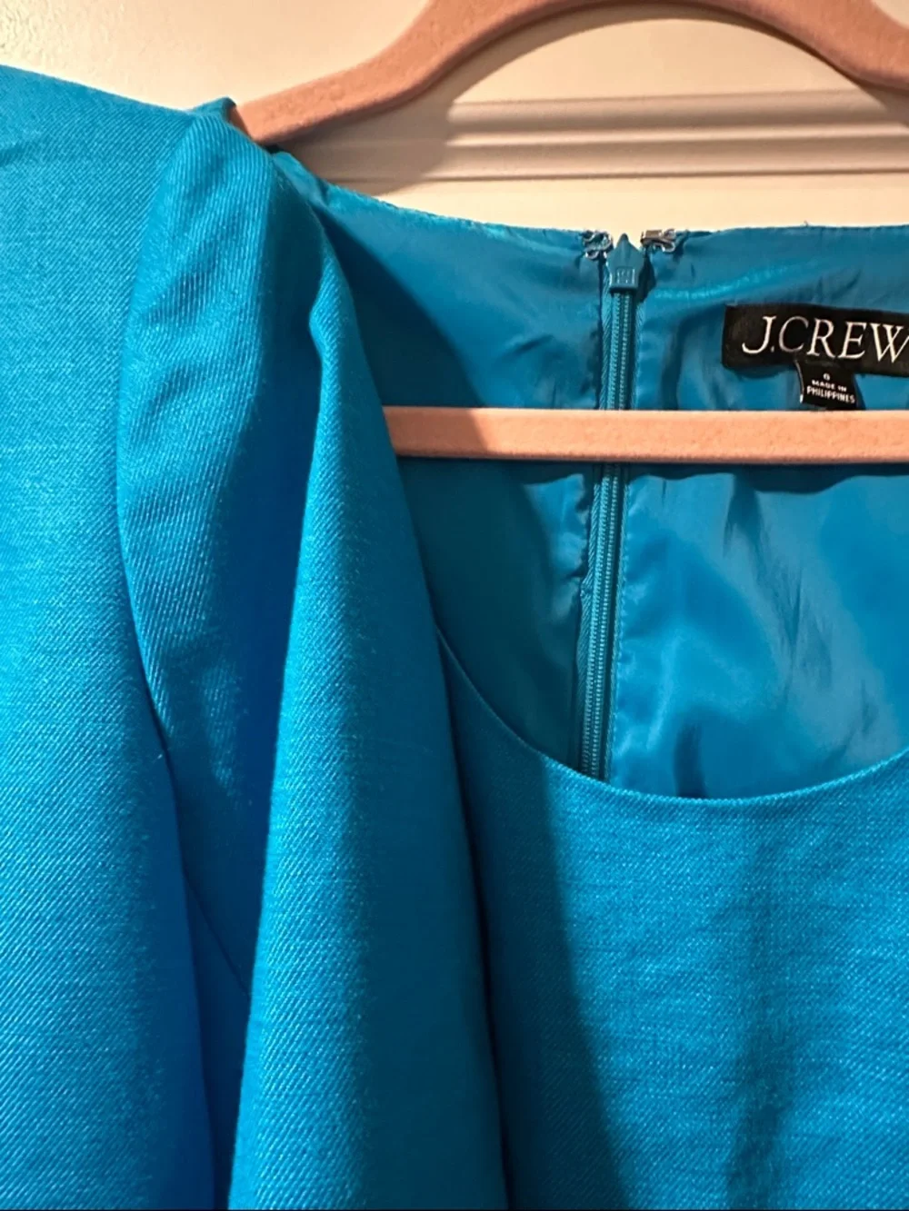 J. Crew Bright Turquoise Linen-Blend Blazer & Sheath Dress size 0 - Picture 3 of 8